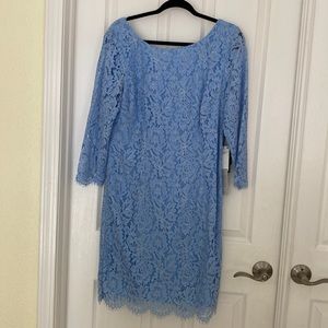 Stunning blur and silver lace dress